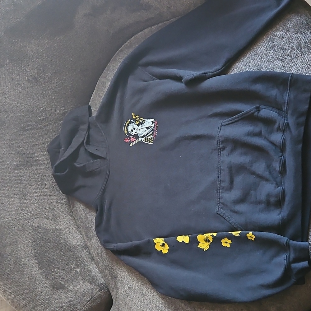 Riot Society Black Hoodie with Geisha Girl Design